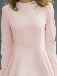 Blush Pink Long Sleeve Swing A-Line Dress