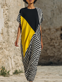 Modern Geometric Print Maxi Dress