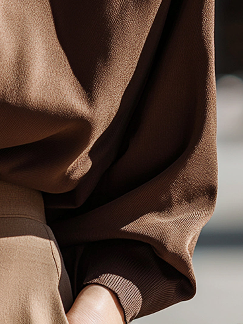 Thick Satin Draped Wrap Shirt