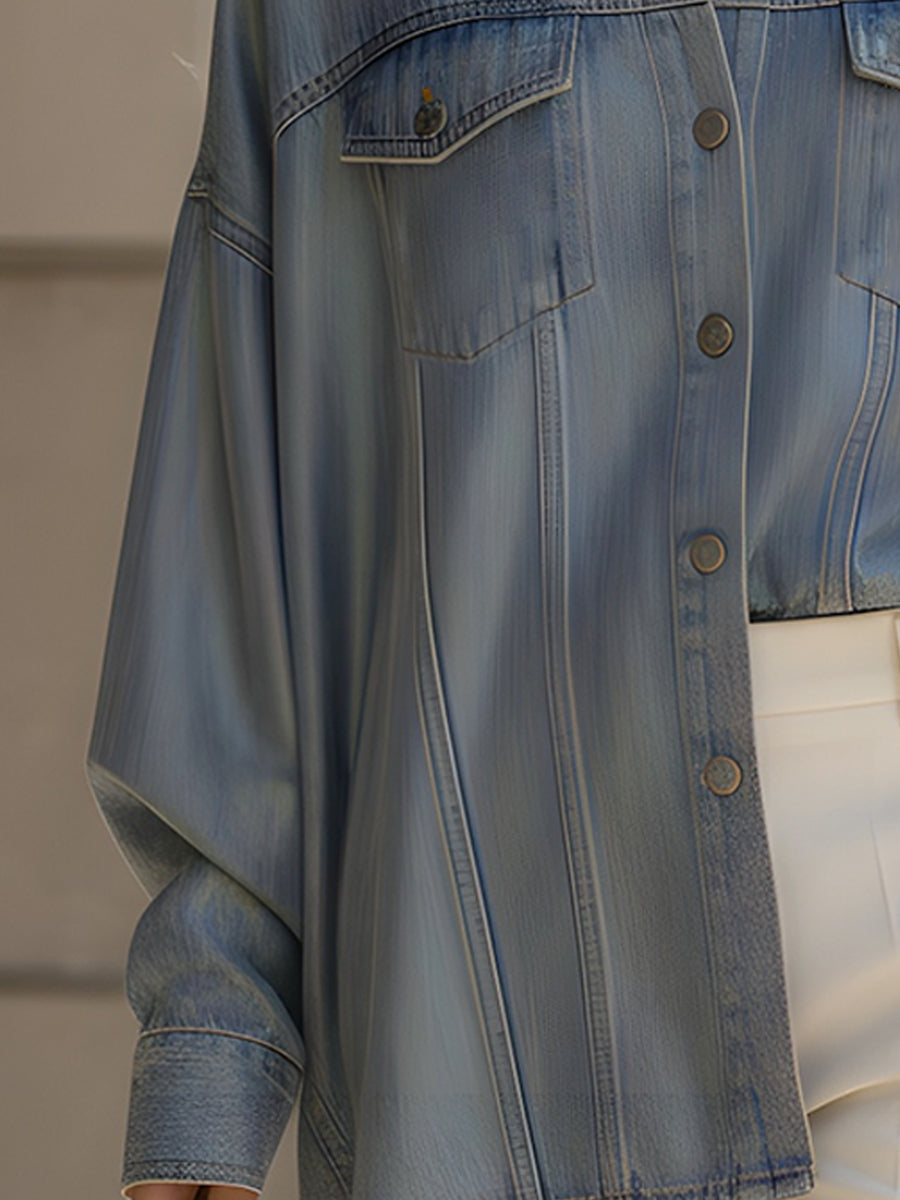 Light Blue Oversized Denim Shirt