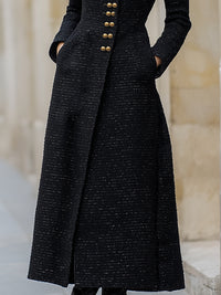 Regal Military-Inspired Longline Coat