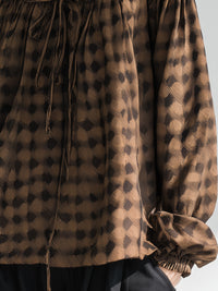 Printed Off-Shoulder Tie-Front Blouse With Adjustable Straps