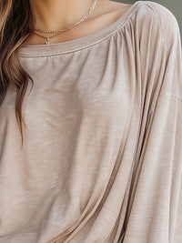 Soft Relaxed Dolman Top With Elasticated Hem
