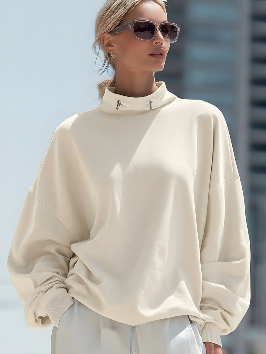 High-Neck Relaxed Sweatshirt
