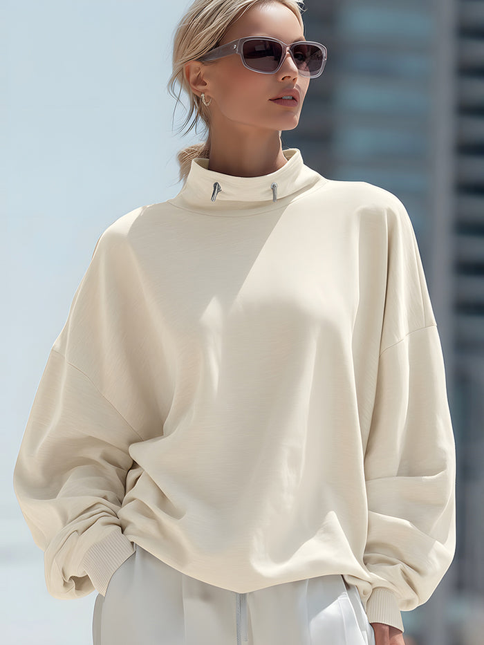 High-Neck Relaxed Sweatshirt