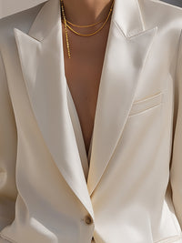 Ivory Satin Tailored Blazer Suit