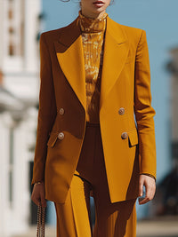 Double-breasted Wide-leg Suit