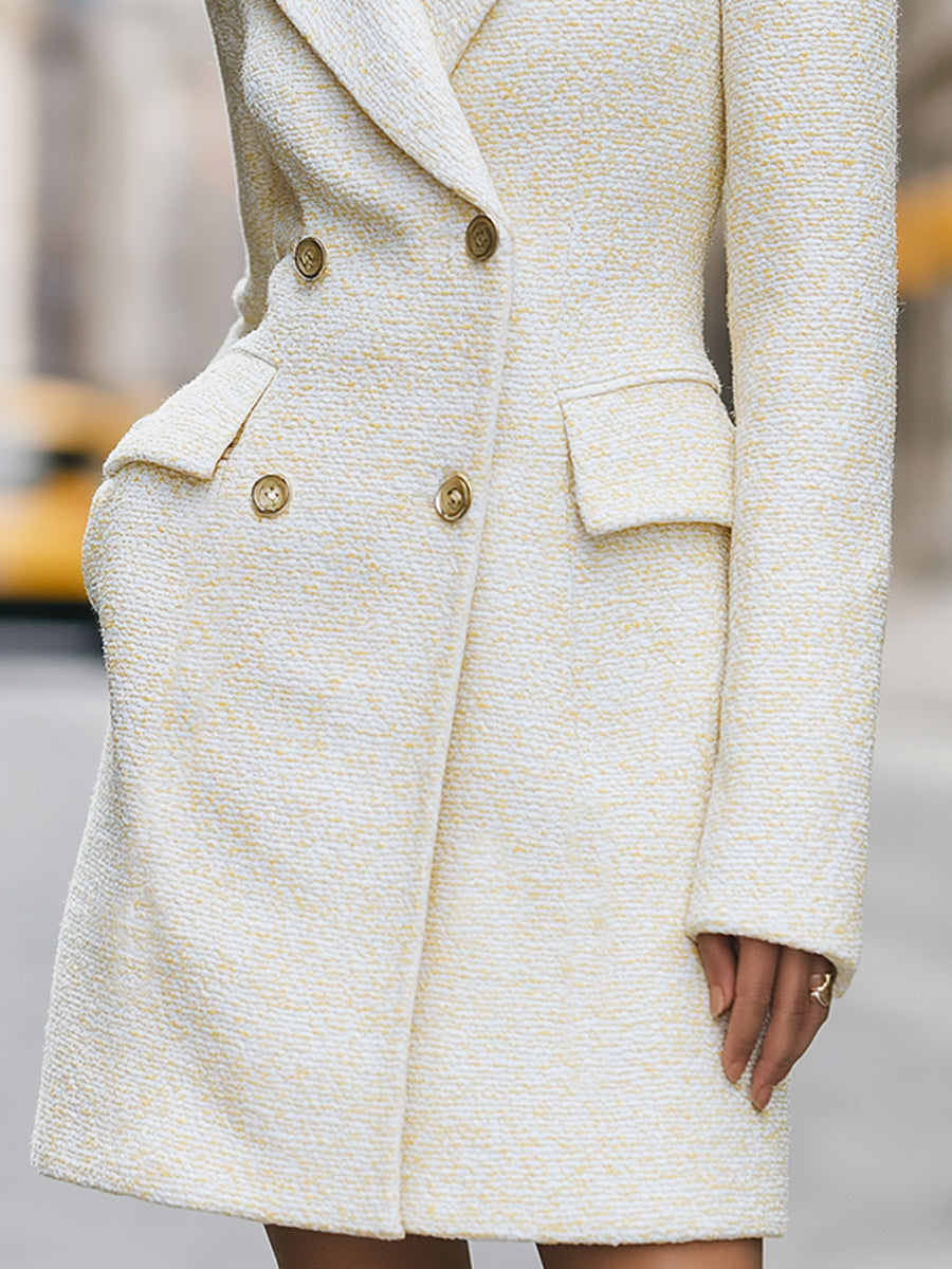 Tweed Double-Breasted Blazer Dress