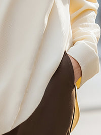 Elegant Cross-Button Shirt In Soft Cream