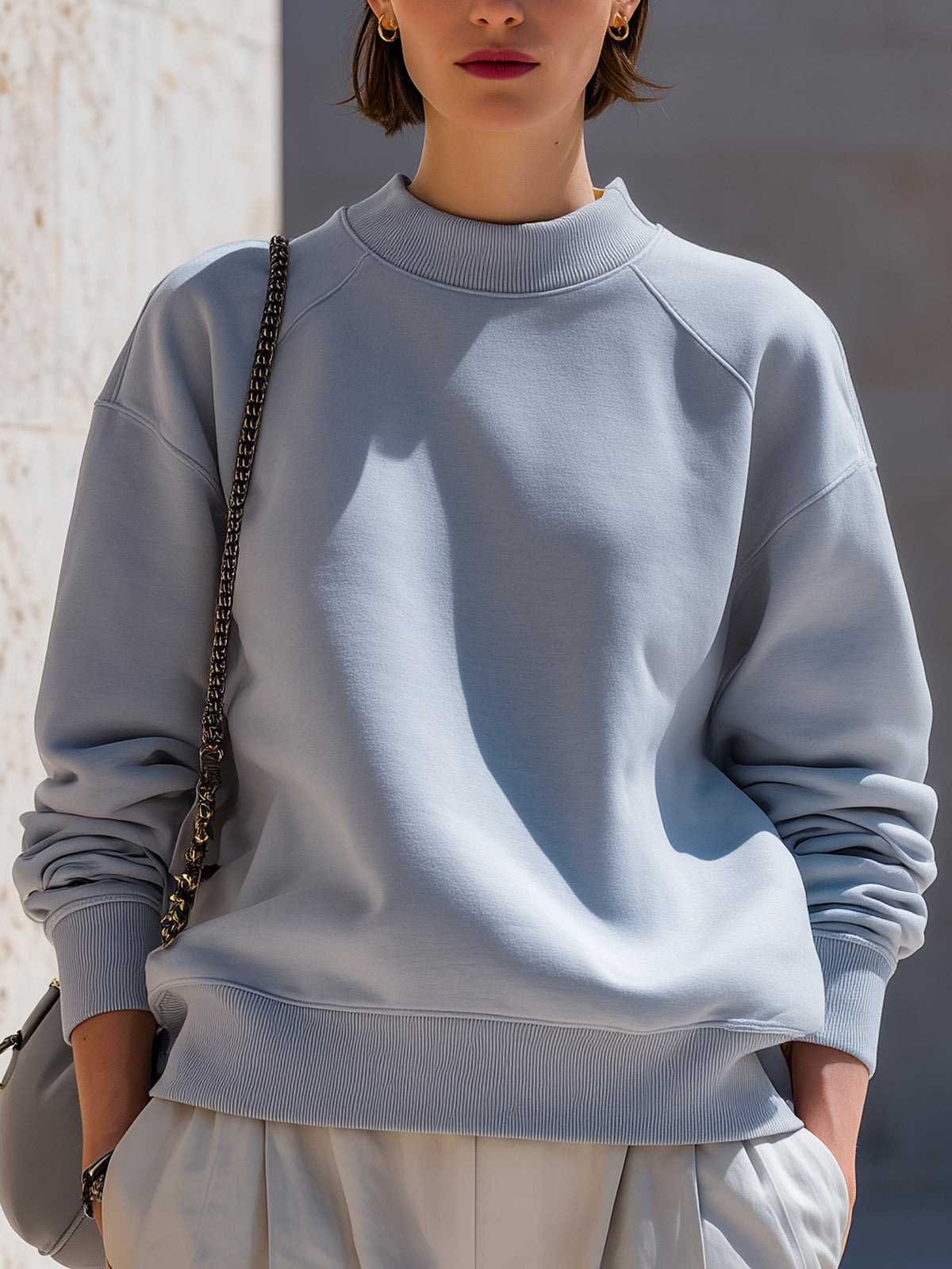 Relaxed Crewneck Soft-Touch Urban Top