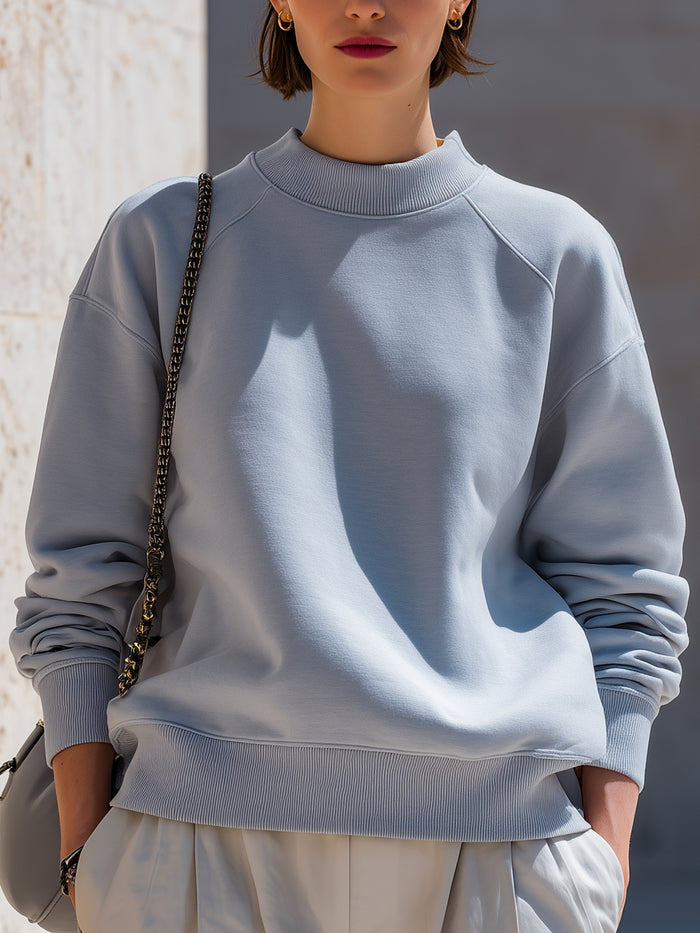 Relaxed Crewneck Soft-Touch Urban Top