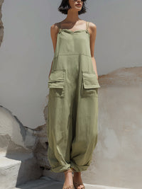 Sleeveless Utility Pocket Relaxed Jumpsuit