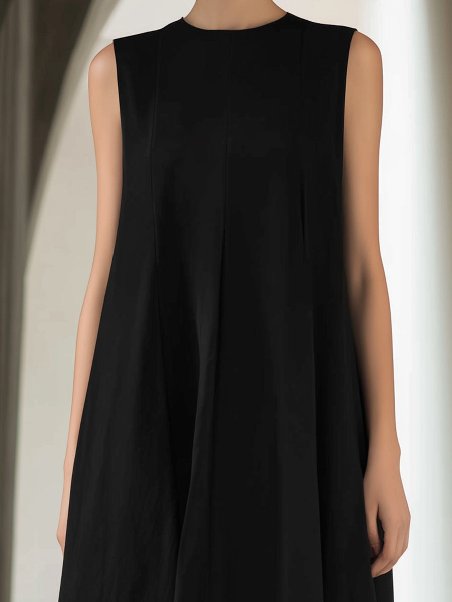 Sleeveless Layered A-Line Maxi Dress