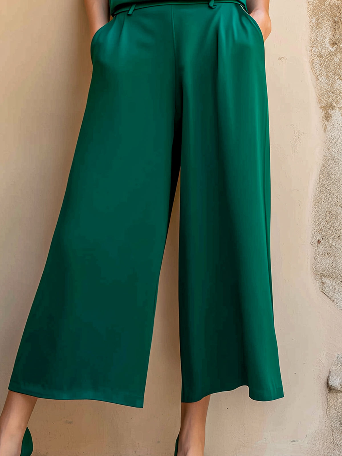 Minimalist Sleeveless Top & Wide-Leg Pants Set