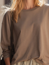 Relaxed Long-Sleeve Woven Blouse
