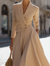 Double-Breasted Blazer Gown
