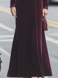 Velvet Tailored Maxi Coat Dress