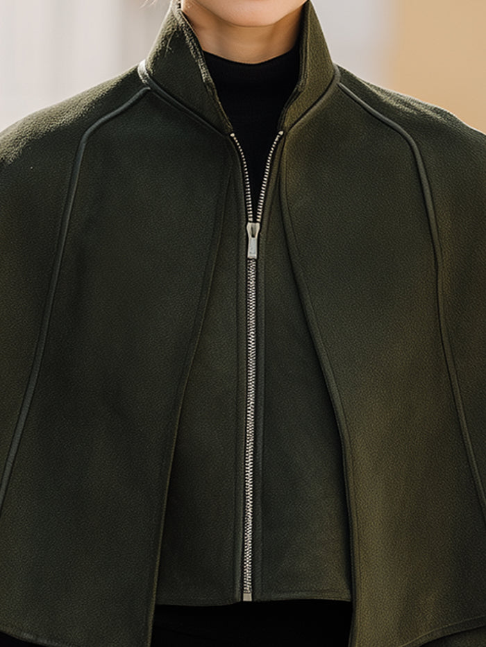 Sculpted Wool Cape Jacket