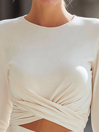 Long-Sleeve Twist-Front Cutout Top