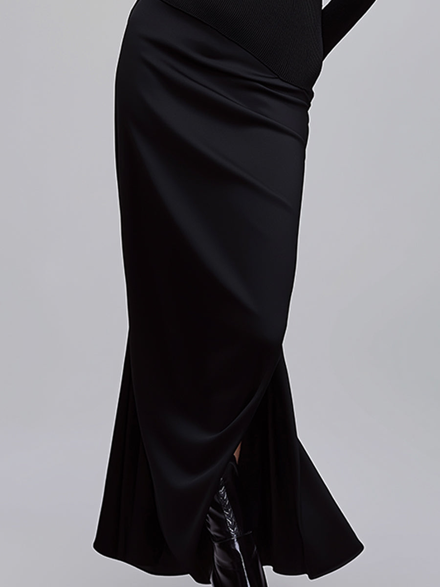 Asymmetric Cut-Out Top And Maxi Skirt Set