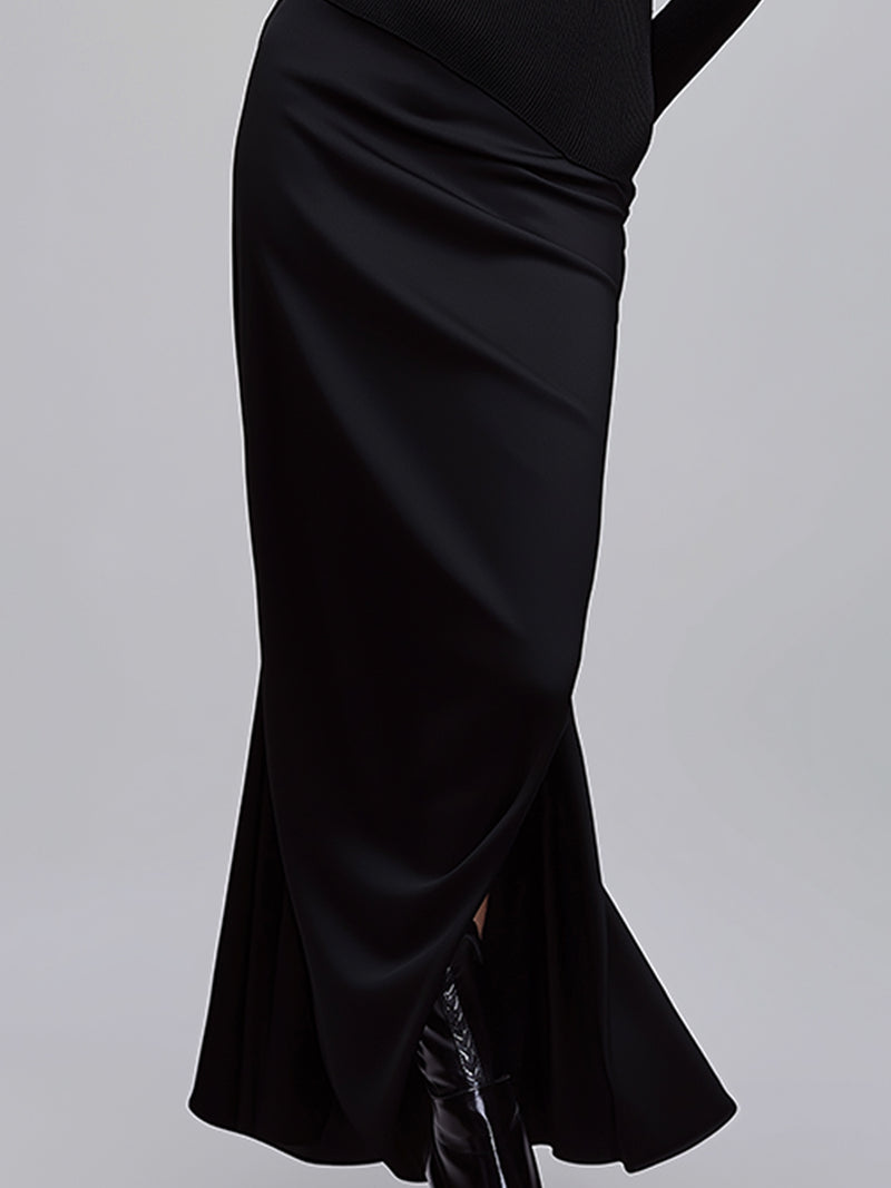 Asymmetric Cut-Out Top And Maxi Skirt Set