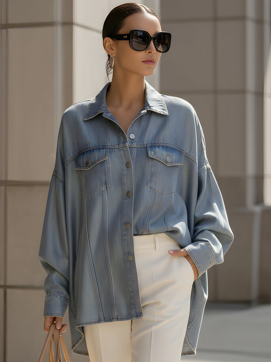 Light Blue Oversized Denim Shirt