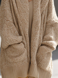 Oversized Hooded Chunky Knit Cardigan