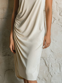 Ruched Short Sleeve Midi Dress