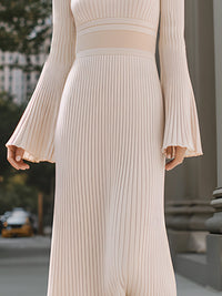 Pleated Knit Maxi Dress