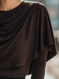 Draped Layered Chocolate Brown Top