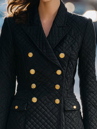 Classic Quilted Double-Breasted Blazer