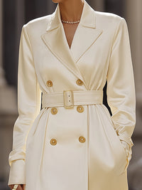 Satin Double-Breasted Trench Coat