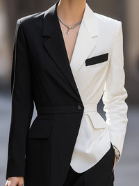 Monochrome Dual-Tone Tailored Blazer Suit