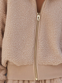 Zip-Up Fleece Bomber Jacket