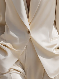 Ivory Satin Tailored Blazer Suit
