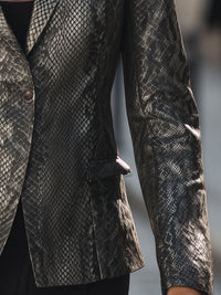 Metallic Python-Embossed Blazer