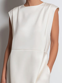 Sleeveless Minimalist Midi Dress With Structured Shoulders