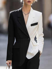 Monochrome Dual-Tone Tailored Blazer Suit