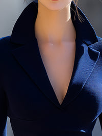 Navy Knit Power Dress