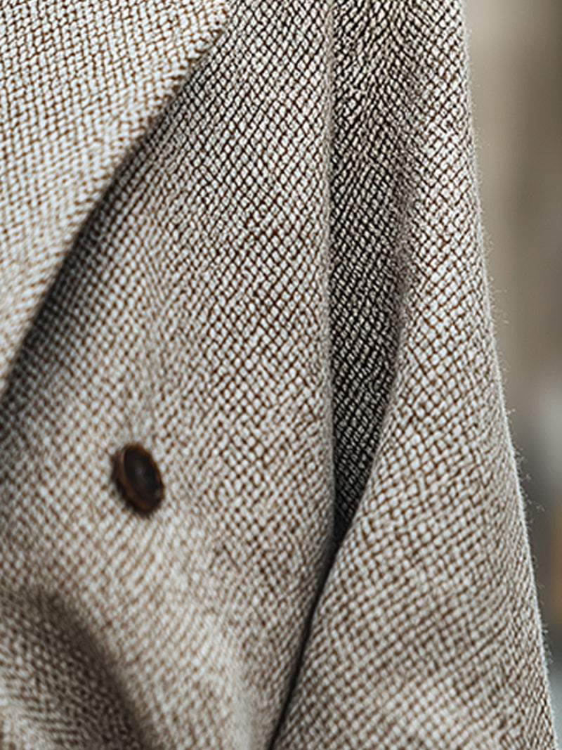 Textured Wool-Blend Cropped Coat