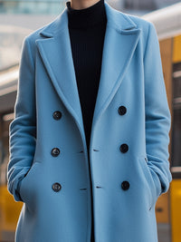 Wool-Blend Double-Breasted Coat