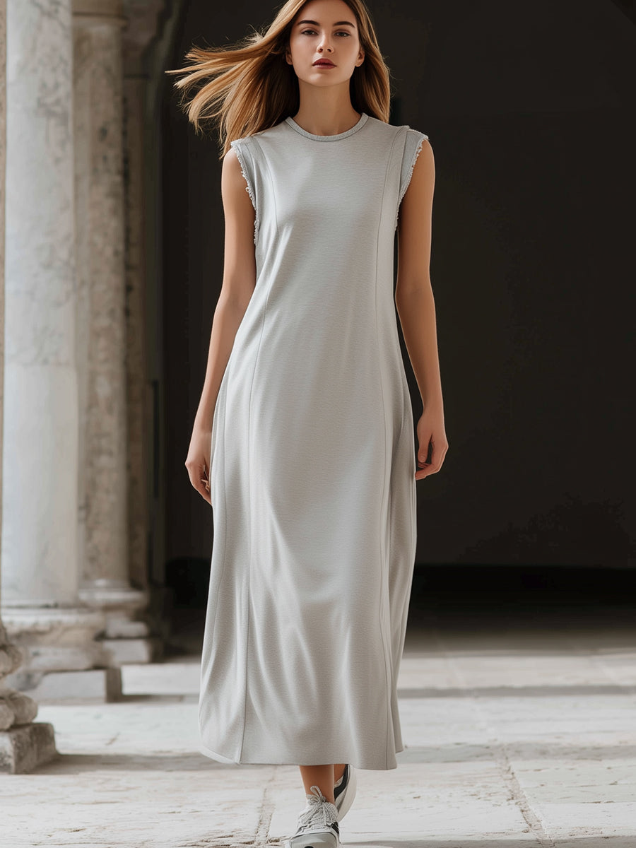 Minimalist Sleeveless A-Line Maxi Dress