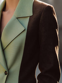 Colorblock Double-Breasted Blazer
