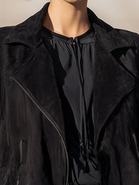 Black Suede Biker Jacket