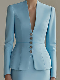 Structured Blazer And Pencil Skirt Set