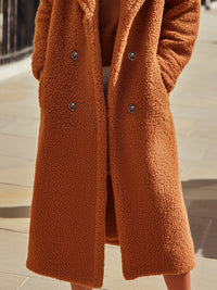 Oversized Teddy Coat With Double-Breasted Closure