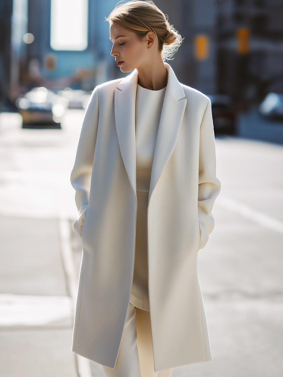 Minimalist Wool-Blend Longline Coat
