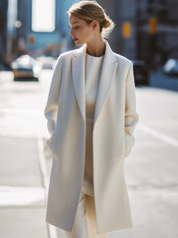 Minimalist Wool-Blend Longline Coat