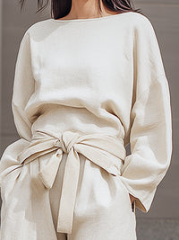 Belted WideBelted Wide-Leg Minimalist Set-Leg Minimalist Set