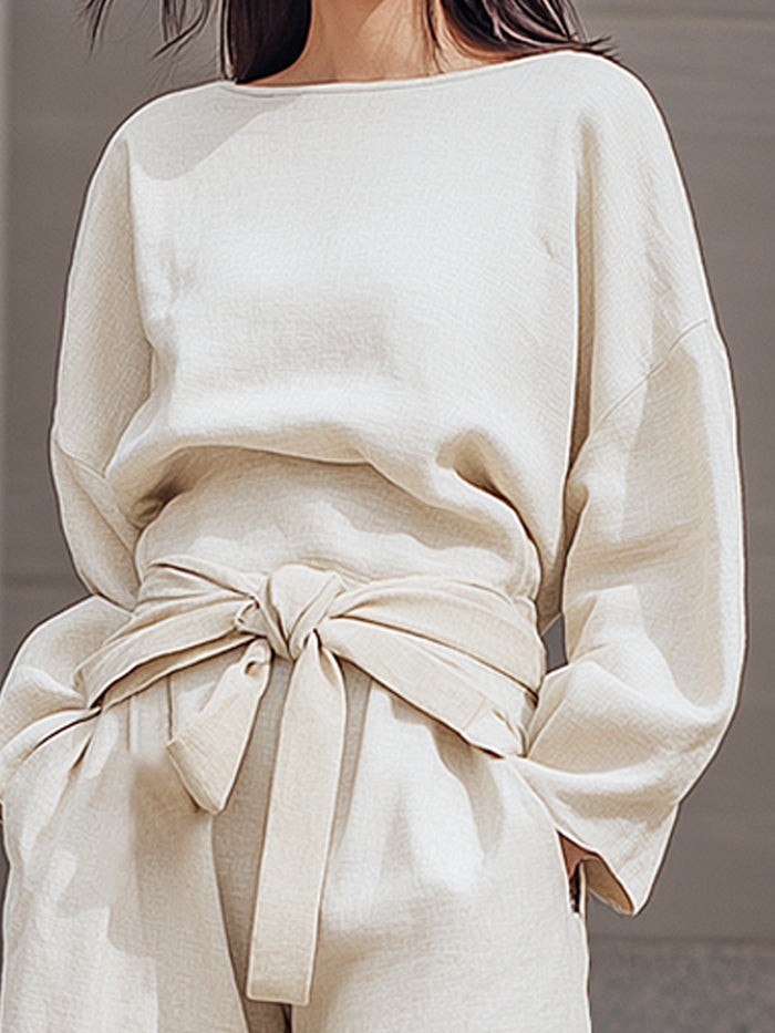 Belted WideBelted Wide-Leg Minimalist Set-Leg Minimalist Set